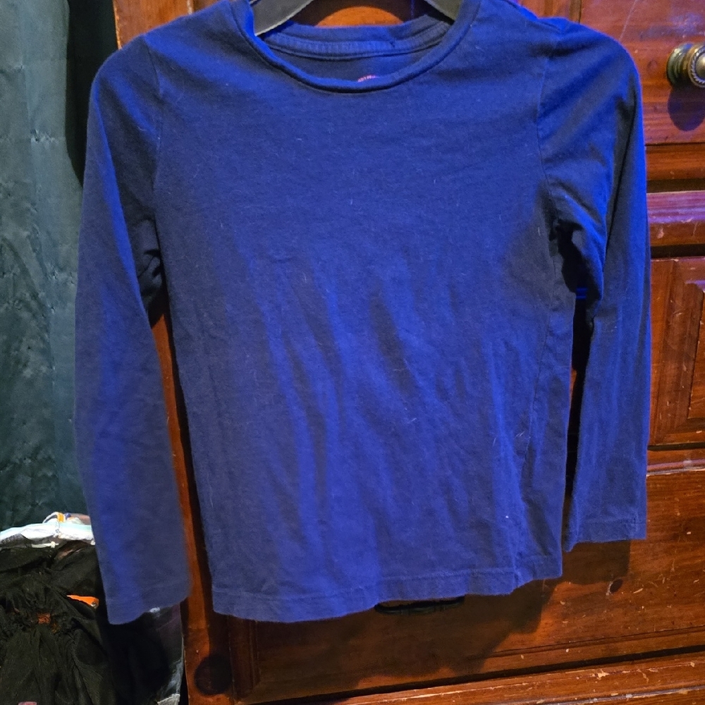!!. Girls S(6-6X) Dark Blue Long Sleeve Tee